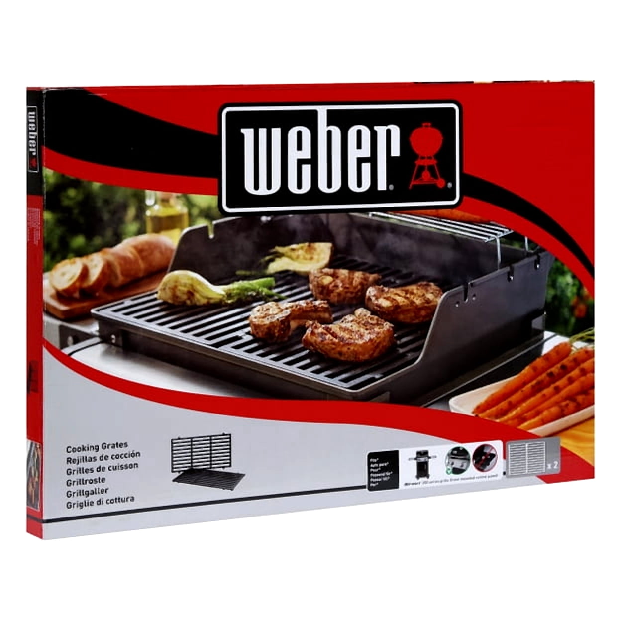 Weber 7637 Porcelain-Enameled Cooking Grates For Spirit 200 Series Gas Grills