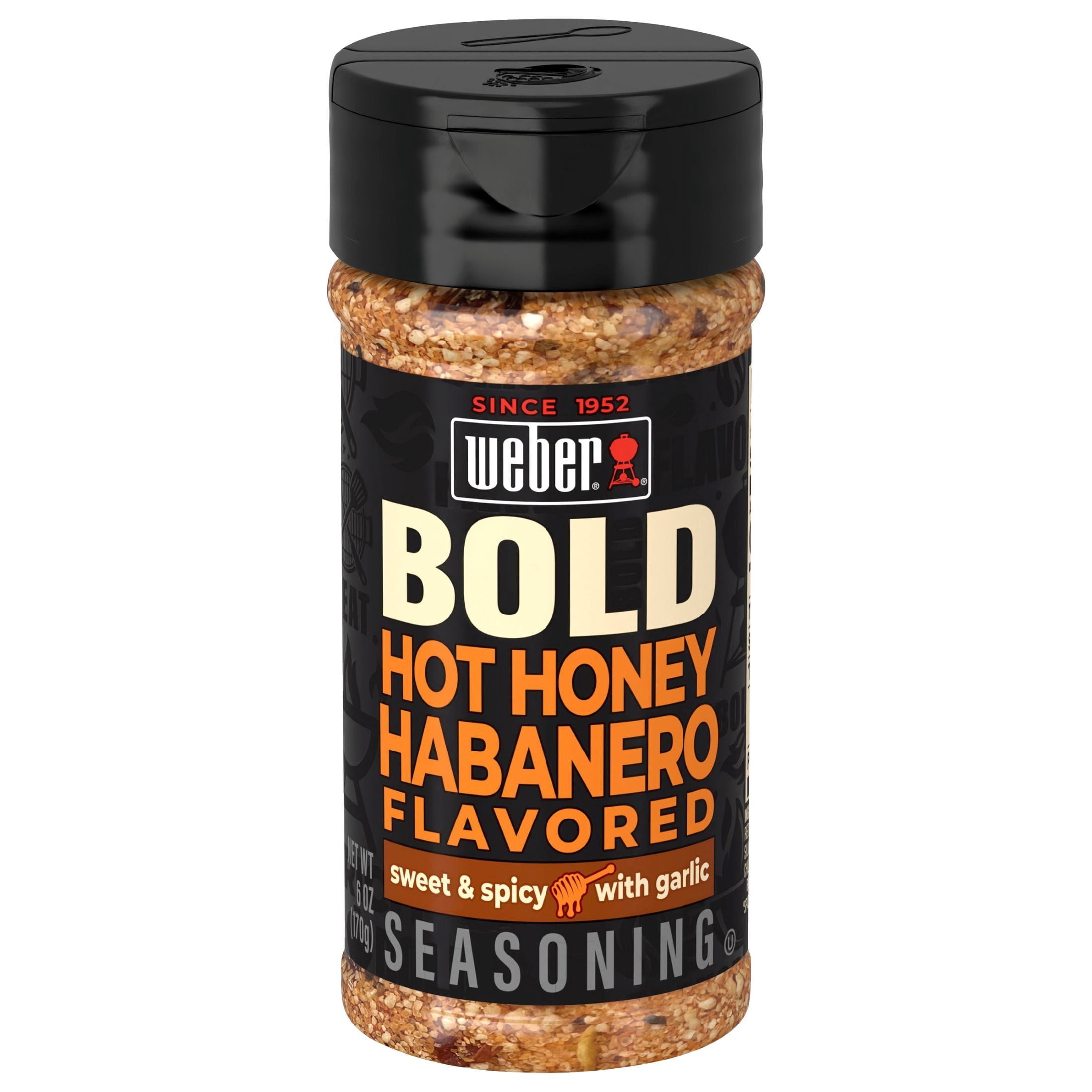 Weber BOLD Hot Honey Habanero Flavored, Chili Pepper and Honey Seasoning Blend, 6 oz Bottle