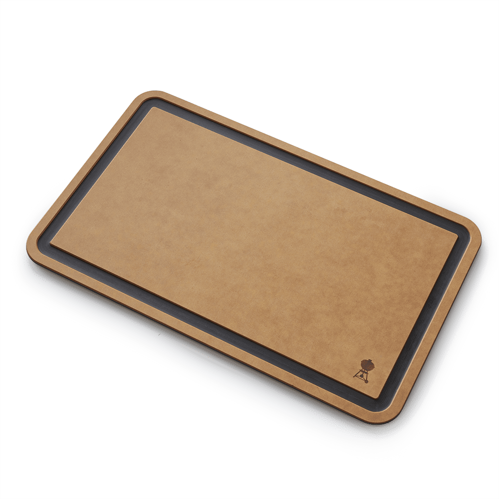 Large Brown Matte Cutting Board with Grooved Design