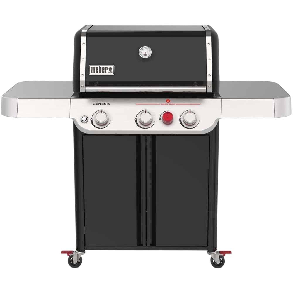 Weber Genesis E-325 3-Burner Silver Propane Gas Grill with Side Tables and Thermometer