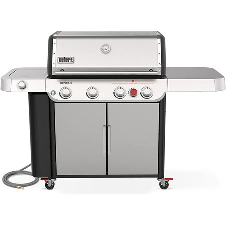 Weber Genesis S-435 4-Burner Natural Gas Grill in Stainless Steel with Side Burner