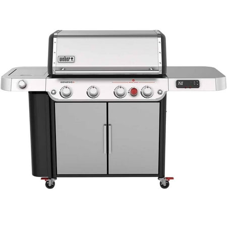 Weber Genesis SPX-435 4-Burner Propane Smart Gas Grill in Stainless Steel with Side Burner