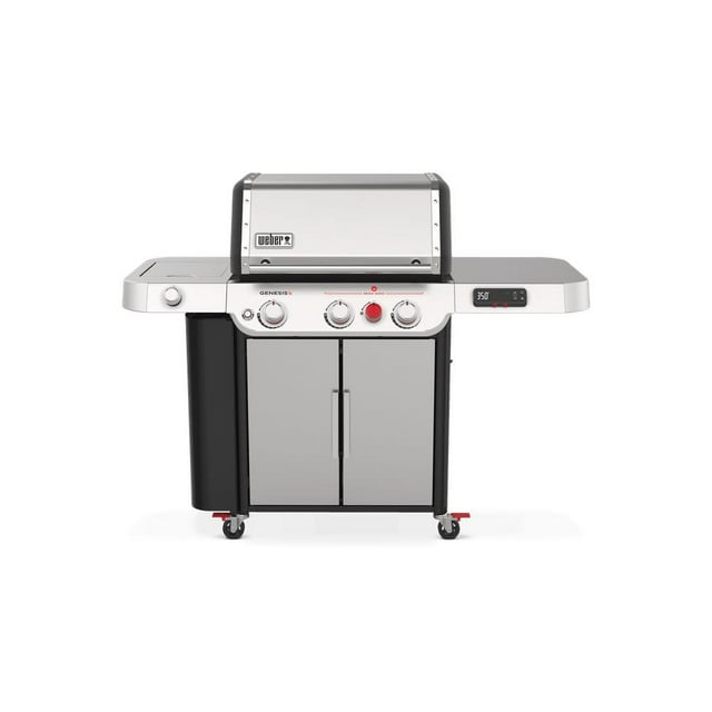 Weber Genesis Smart SX-335 3-Burner Propane Gas Grill in Stainless Steel with Side Burner