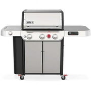 Weber Genesis Smart SX-335 3-Burner Propane Gas Grill in Stainless Steel with Side Burner