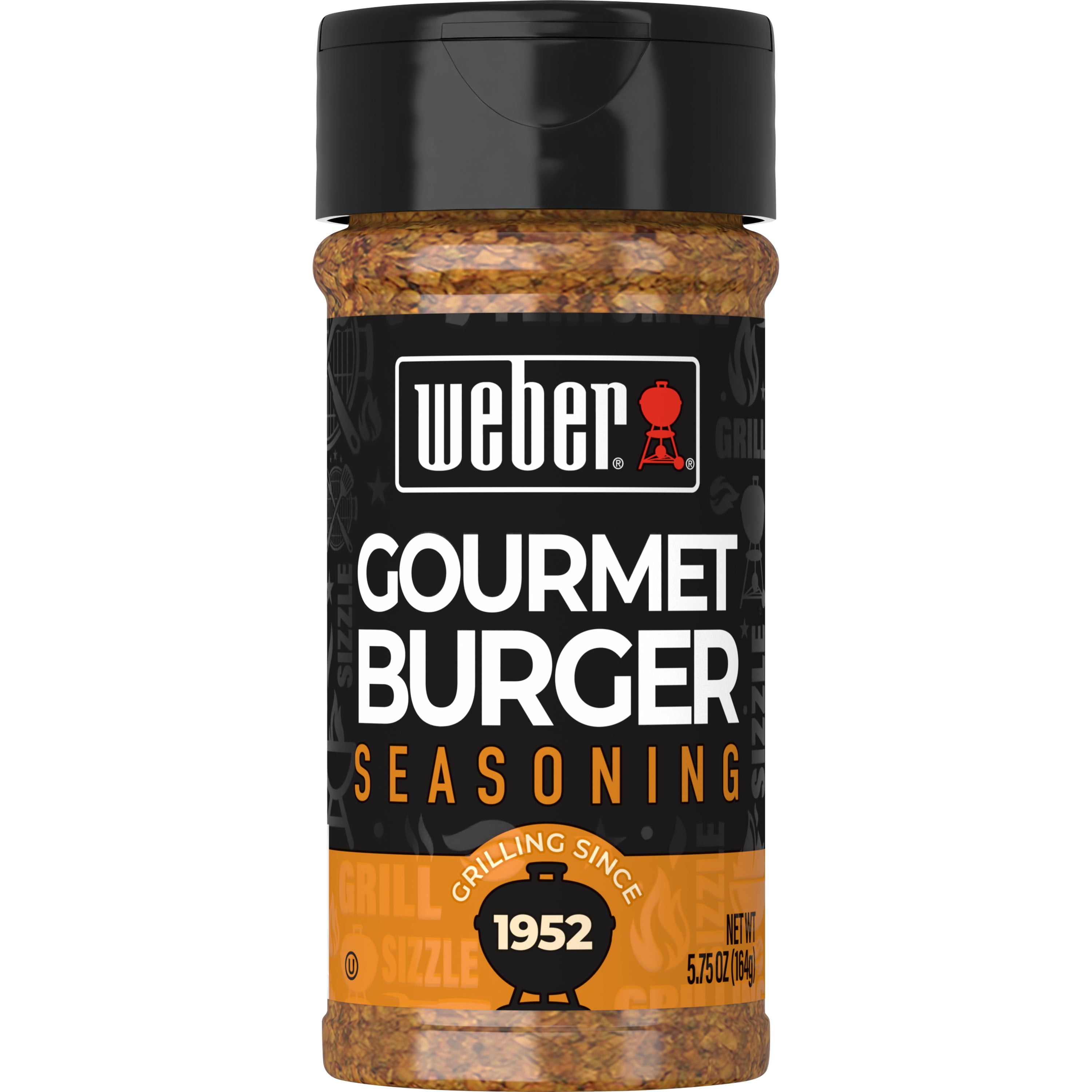 Weber Gourmet Burger Seasoning 5.75 oz, Kosher, Garlic Onion Pepper ...