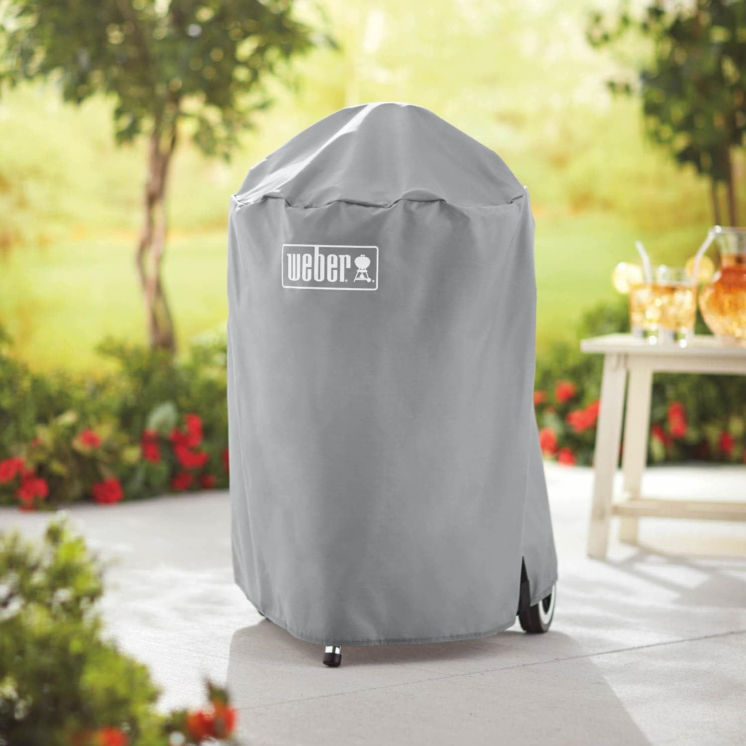 Gray Vinyl Charcoal Grill Cover for 18-Inch Grills