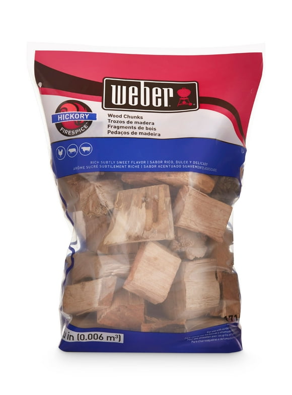 Weber Hickory Wood Chunks, 350 Cu. In. bag