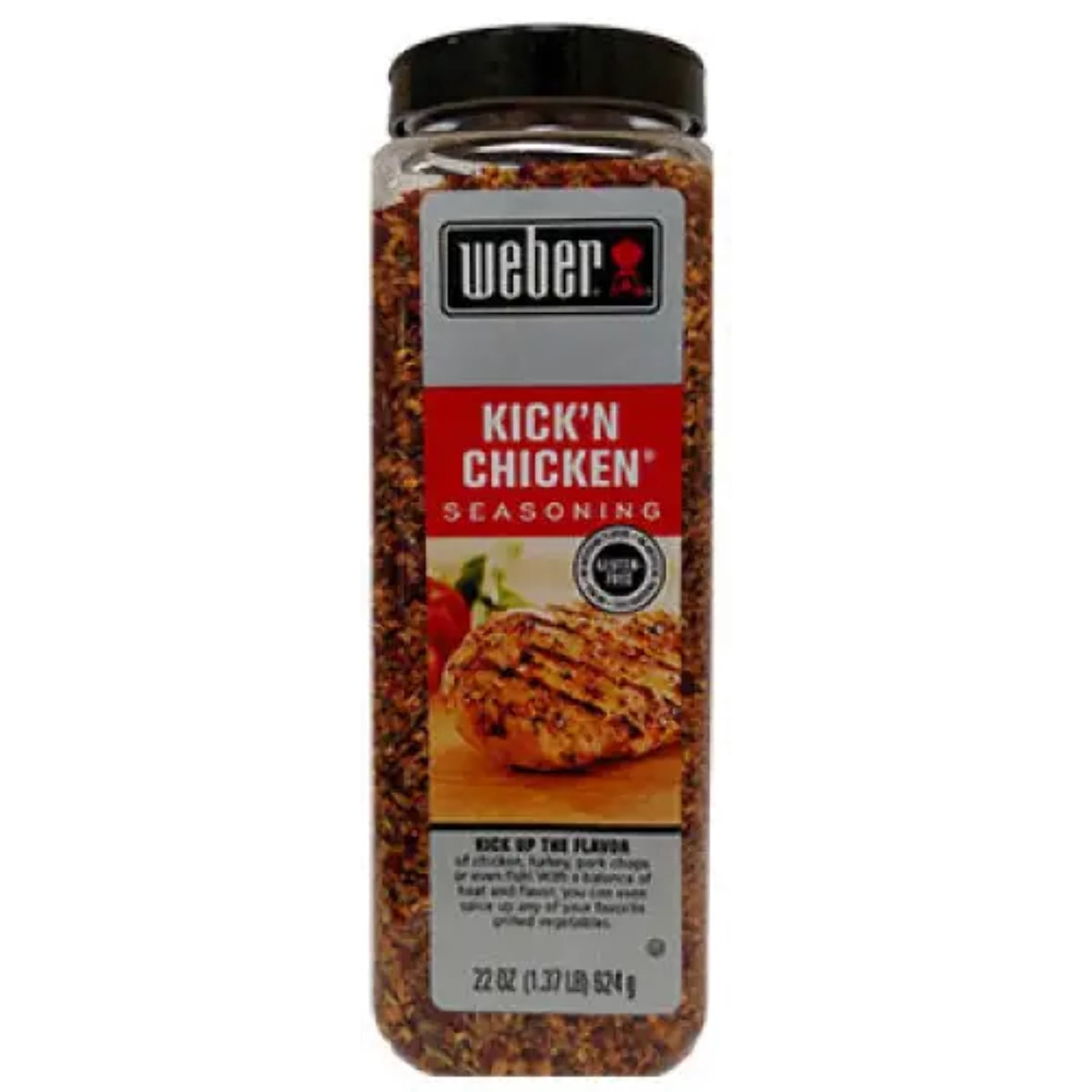 Weber Kick'n Chicken Seasoning 22 Oz. Made with Sea Salt - No MSG - Gluten Free - Perfect for Grilling