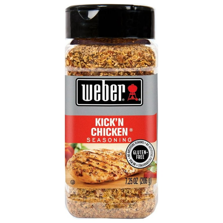 Weber Kick'N Chicken Seasoning Gluten Free 7.25 OZ Ounce 206 g Pork Beef  NIP New