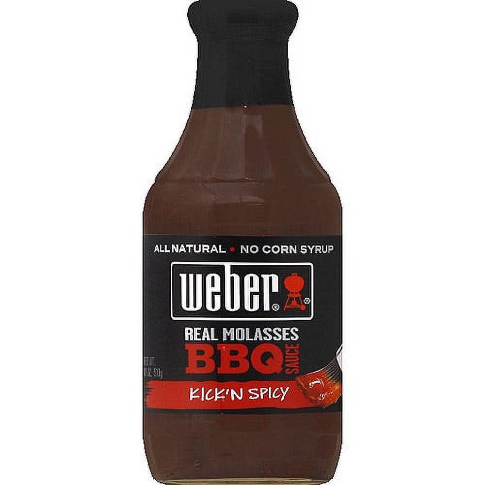 Weber Kick'n Spicy Real Molasses BBQ Sauce, 18 oz, (Pack of 6) - image 1 of 1