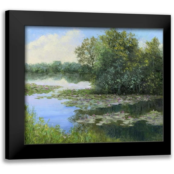Weber, Mary Jean 23x20 Black Modern Framed Museum Art Print Titled - Water Lily Pond