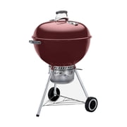 Weber Original Charcoal Grill, 22 Inch Premium Kettle Charcoal Grill, Crimson