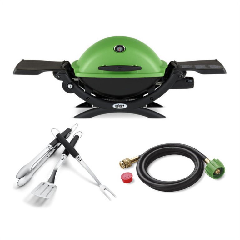 Weber Q 1200 Gas Grill (Green) Classic Bundle - Walmart.com