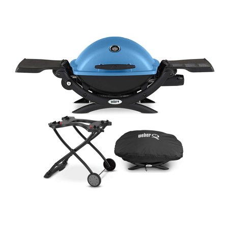 Weber Q 1200 Gas Grill - LP Gas (Blue) Bundle