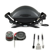 Weber Q 2400 Electric Grill (Black) with Thermometer and Tool Set