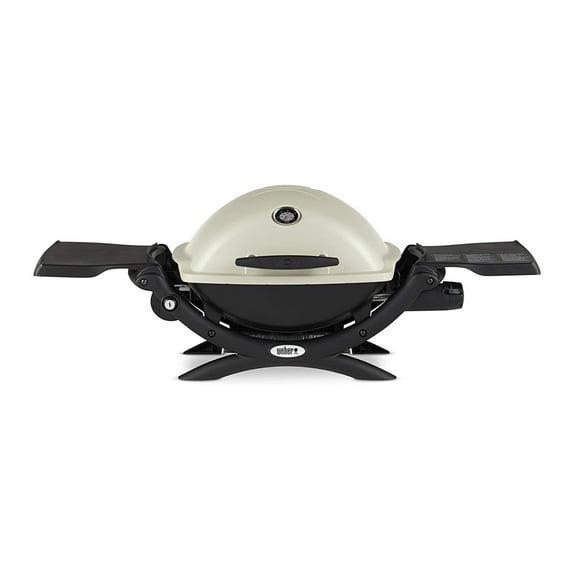 Weber Q1200 Liquid Propane Grill (Titanium) w/ Grill Cover