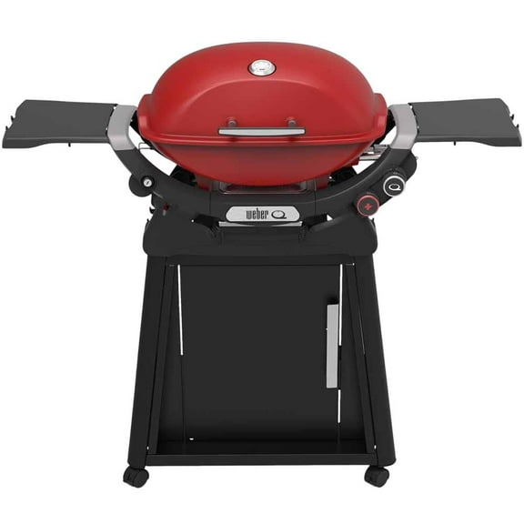 Weber Q2800N+ Gas Grill (Liquid Propane) With Stand Bundle, Flame Red