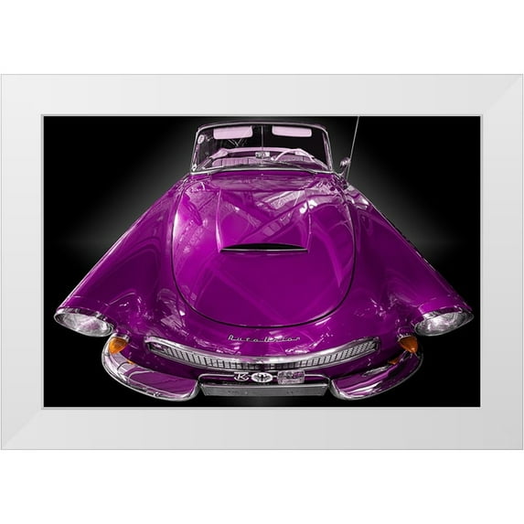 Weber, Roland 32x23 White Modern Wood Framed Museum Art Print Titled - The pink Cabriolet