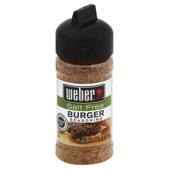 Weber Salt Free Burger Seasoning, Gluten Free, 2.75 oz