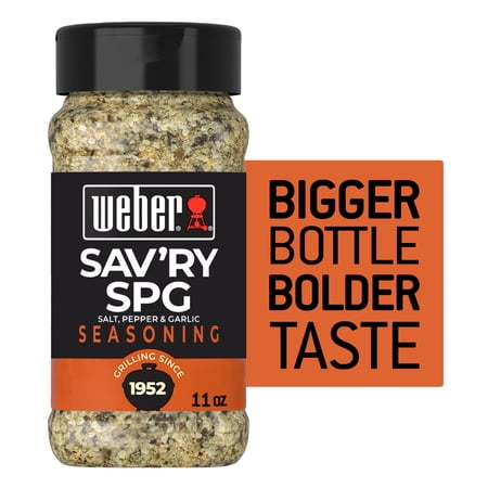 Weber Sav'ry SPG Seasoning, Salt Pepper Garlic Seasoning Blend, 11 oz