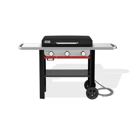 Weber Slate 28 Inch 3 Burners Natural Gas Rust-Resistant Griddle, Black