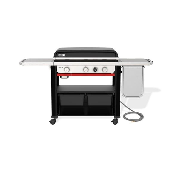 Weber Slate 30 Inch 3 Burners Natural Gas Tabletop Griddle, Black