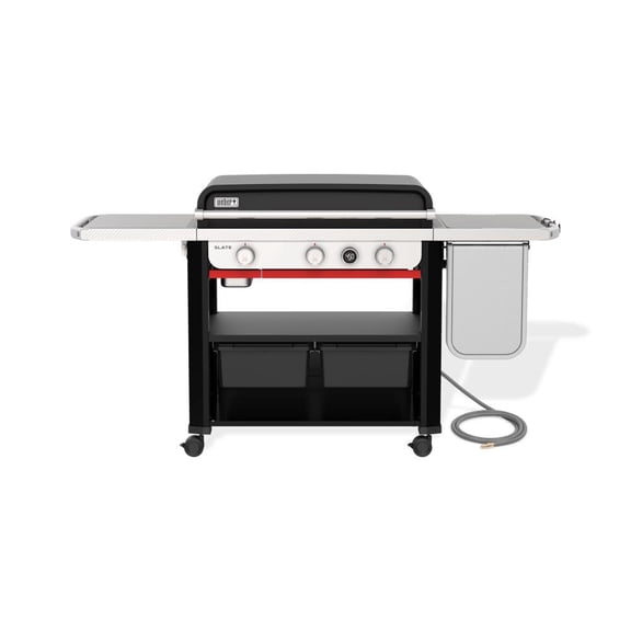 Weber Slate 30 Inch 3 Burners Natural Gas Tabletop Griddle, Black