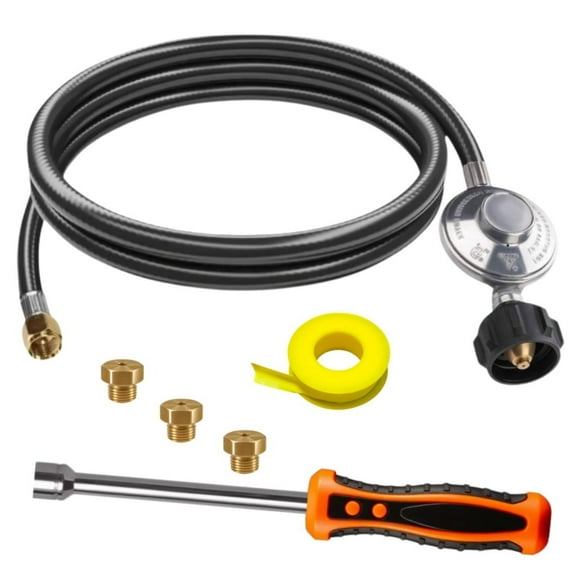 Weber Spirit II 310 Conversion Kit from NG to LP - Includes Predrilled Orifices - Instructions Included - 5' Propane Hose and Regulator - LP Fuel Converter