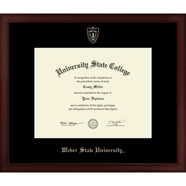 Weber State University Diploma Frame, Document Size 11" x 8.5"