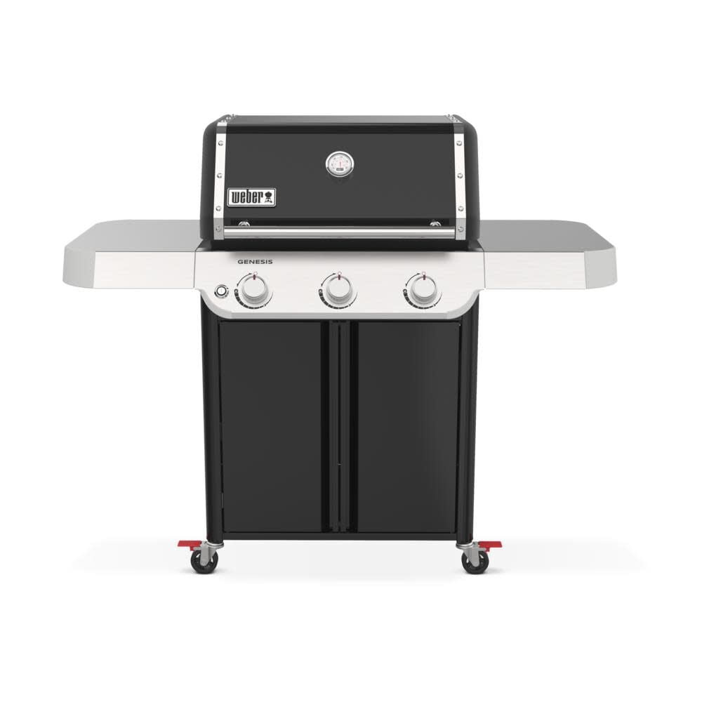 Genesis E-315 Black Liquid Propane Gas Grill with Side Tables