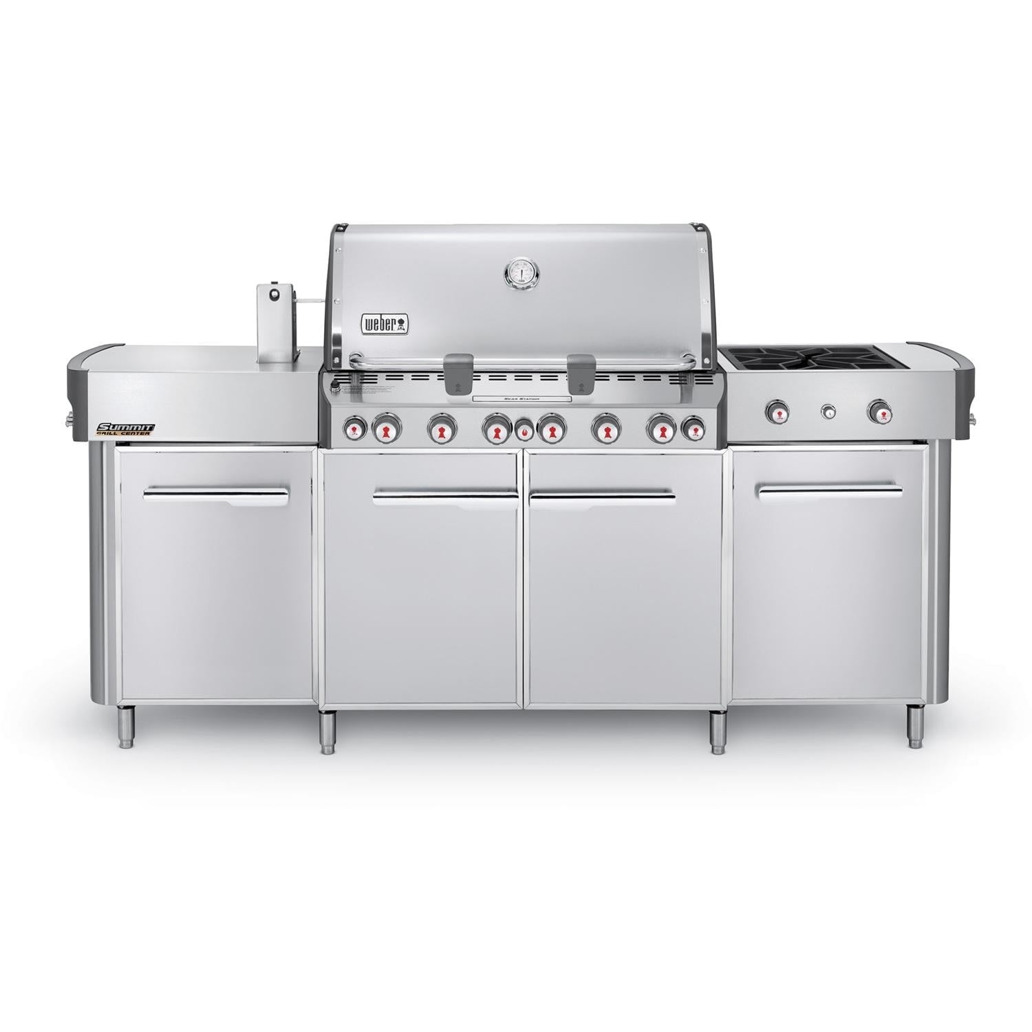Weber Summit Grill Center Freestanding Natural Gas Grill With Rotisserie, Sear Burner & Side Burner