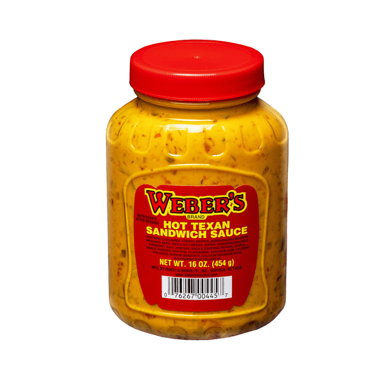 Weber's Brand Hot Texan Sandwich Sauce - Spicy Mustard Relish Fusion, 16oz