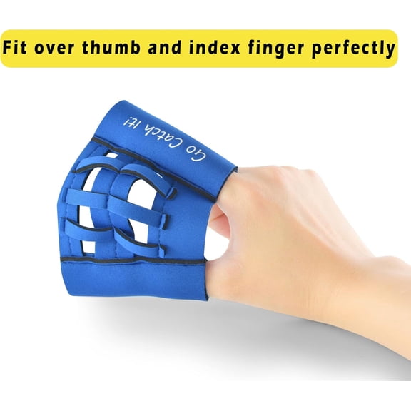 Webglove Training Glove for Youth and Adults Breathable and Durable Works for Golf-Sized Practice Balls Web Glove Mini Training Baseball Softball Glove Two Finger Web Glove Catcher (Blue)
