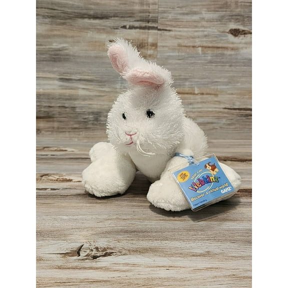 Webkinz Lil' Kinz - White Rabbit 8" Plush (With Sealed Code)(BONUS 1 FUN CHOPS)