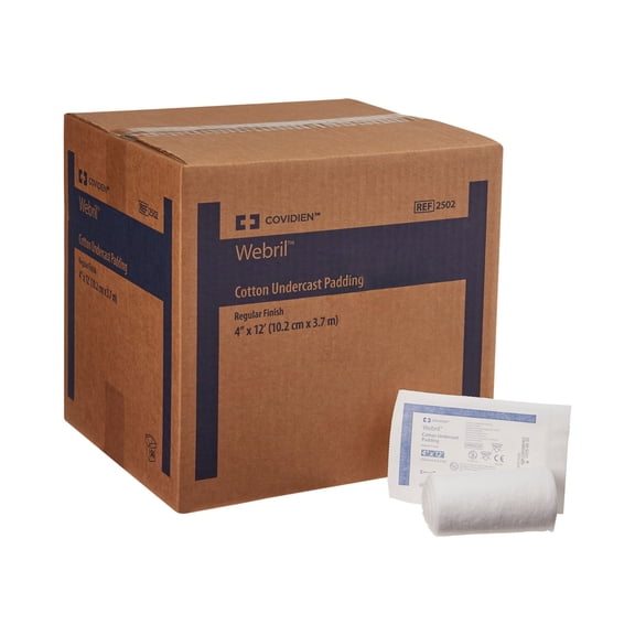 Webril Cast Padding 4" x 4 yard Sterile Cotton White 2502-, 50 Ct