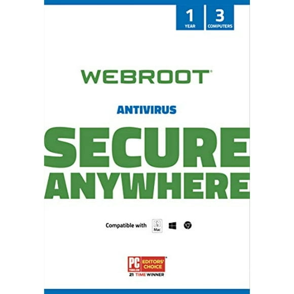 Webroot: Antivirus, 2022 Software (PC Mac Keycard) 3 Users