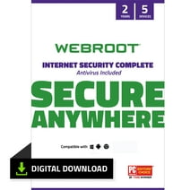 Webroot Internet Security Complete with Antivirus Protection for 5 Device, 2 Year Subscription – Windows/Chrome/MacOS/Android/Apple iOS [Digital Download]