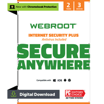 Webroot Internet Security Plus with Antivirus Protection for 3 Devices, 2-Year Subscription – Windows/Chrome/MacOS/Android/Apple iOS [Digital Download]