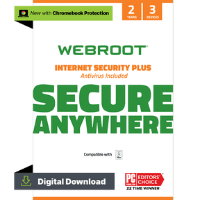 Webroot Internet Security Plus with Antivirus Protection - 2020 Software / 3 Device / 2 Year Subscription / Mac (Digital Download)