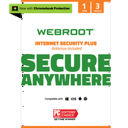 Webroot Internet Security Plus with Antivirus Protection for 3 Devices, 1-Year Subscription – Windows/Chrome/MacOS/Android/Apple iOS [Box]
