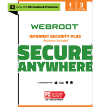 Webroot Internet Security Plus with Antivirus Protection for 3 Devices, 1-Year Subscription – Windows/Chrome/MacOS/Android/Apple iOS [Box]