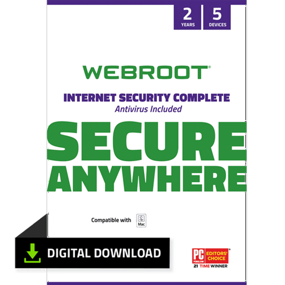 Webroot : SecureAnywhere, Internet Security Complete (Digital Download) 5 Users