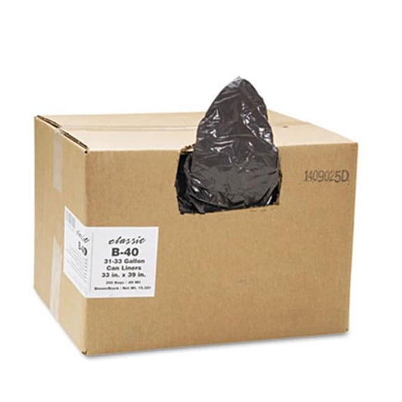 Webster  2-Ply Low-Density Can Liners - Black - 31-33gal - 0.63 mil - 33 x 39