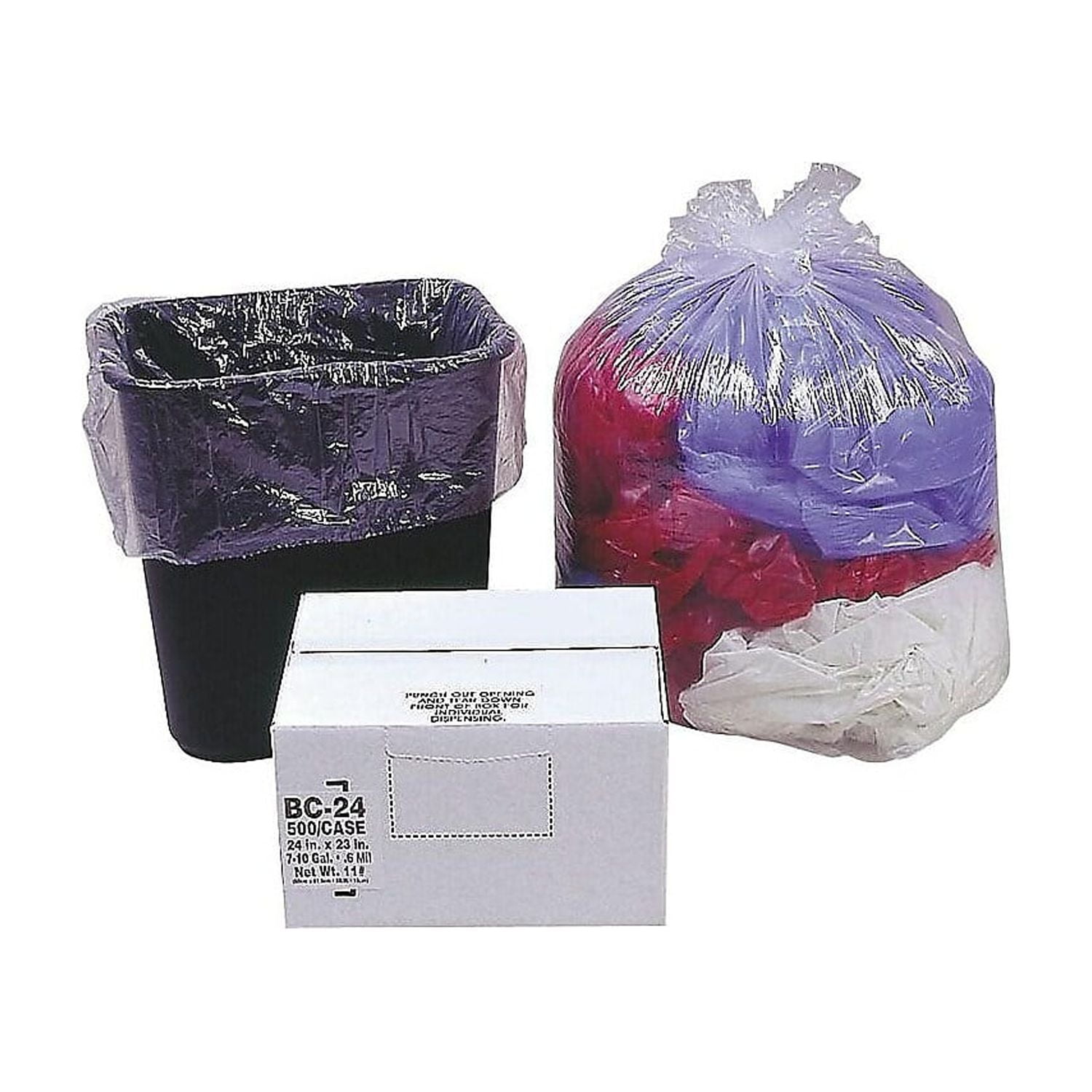 Webster Classic 10 Gal. Trash Bags Clear 500 Carton WEBBC24 538900