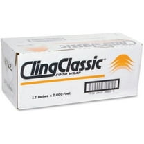 Webster Cling Classic Food Wrap 12" Width x 2000 ft Length - Polyvinyl Chloride (PVC) - Clear