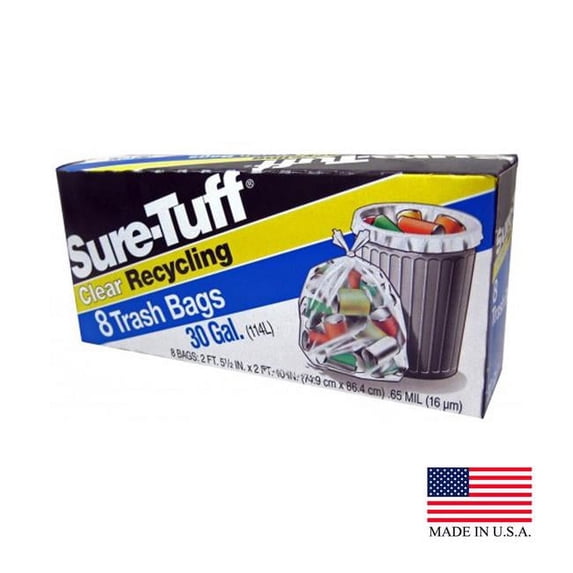 Webster Industries SRT24CFT8 PEC Clear 30 gal Recycling Trash Bags - Case of 192