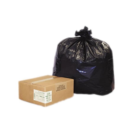 Webster Reclaim Heavy-Duty Recycled Black Can Liners, 45 Gallon, 100 Count