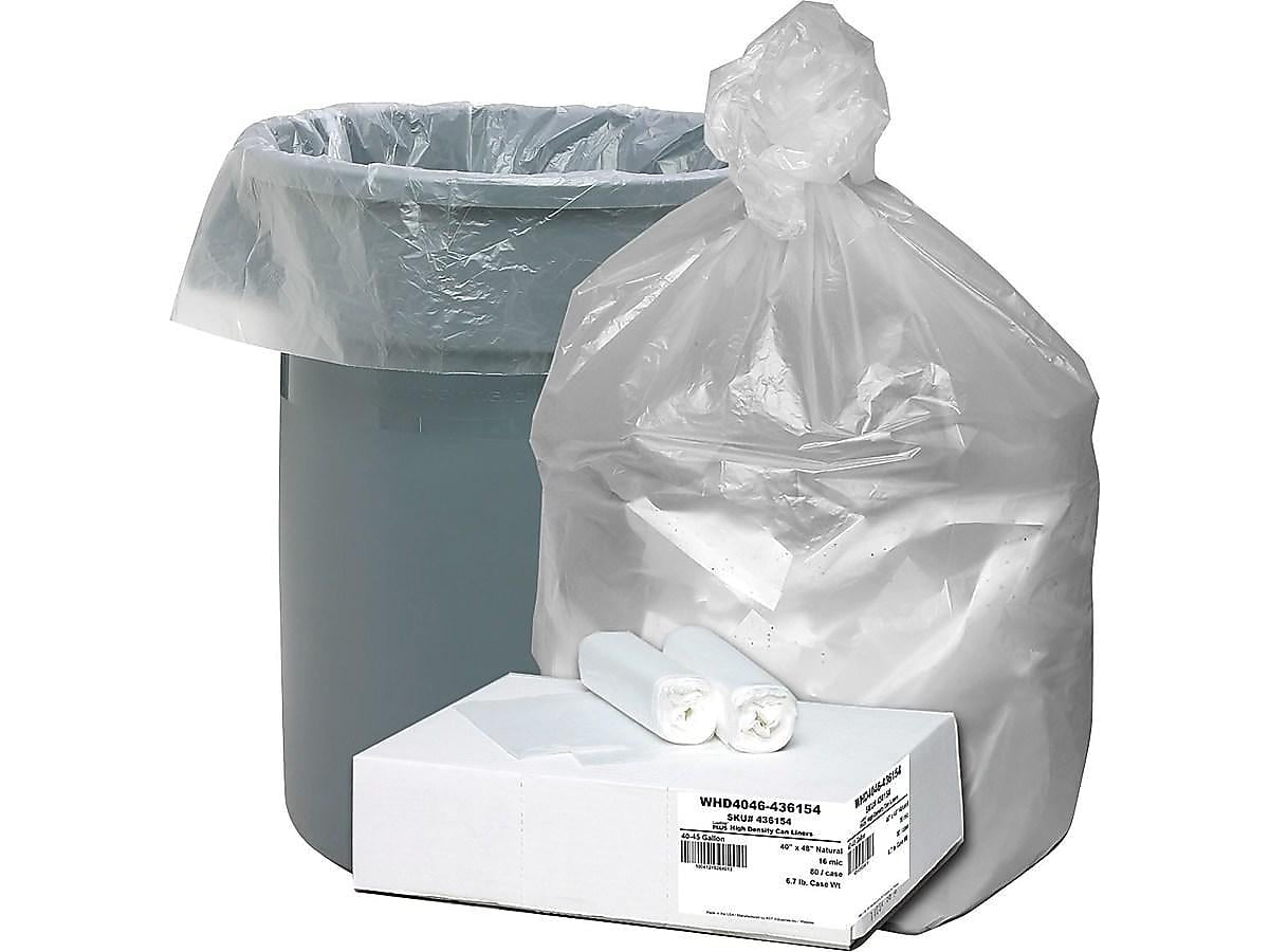 719956 Clear Recycling Bags by Ultrasac - Heavy Duty 45 Gallon Garbage Bags  (Huge 100 Pack w/Ties) - 46' x 40' - Industrial Quality