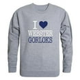 thumbnail image 1 of Webster University Gorlocks I Love Crewneck Sweatshirt, Heather Grey - 2XL, 1 of 1
