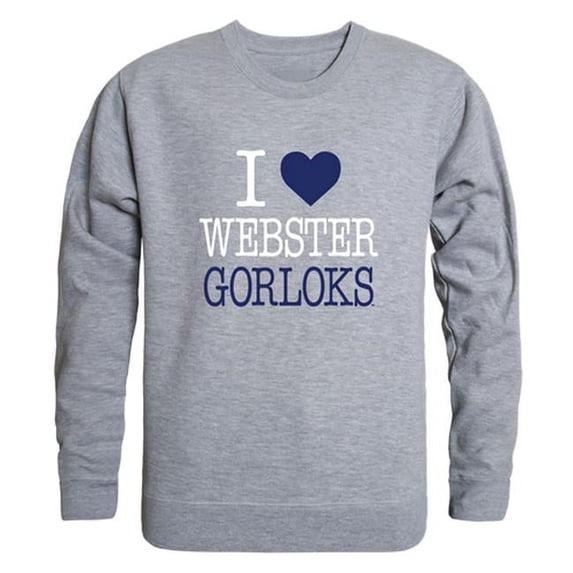 Webster University Gorlocks I Love Crewneck Sweatshirt, Heather Grey - Medium